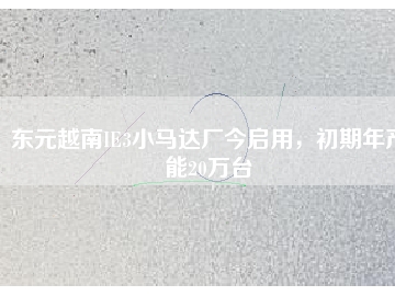 東元越南IE3小馬達(dá)廠今啟用，初期年產(chǎn)能20萬臺