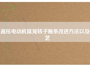 高壓電動機鼠籠轉(zhuǎn)子斷條改進方法以及工藝