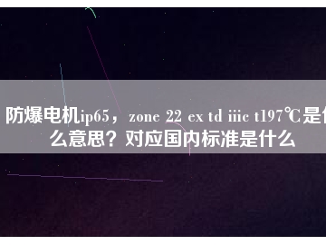 防爆電機ip65，zone 22 ex td iiic t197℃是什么意思？對應國內(nèi)標準是什么