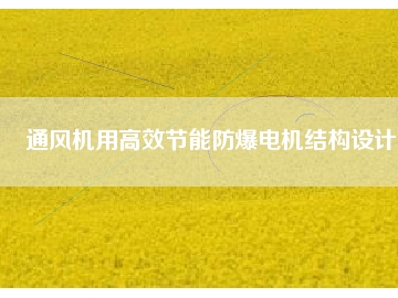 通風機用高效節(jié)能防爆電機結(jié)構(gòu)設計