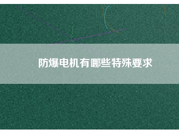 防爆電機(jī)有哪些特殊要求