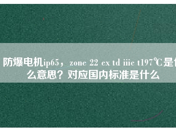 防爆電機(jī)ip65，zone 22 ex td iiic t197℃是什么意思？對應(yīng)國內(nèi)標(biāo)準(zhǔn)是什么