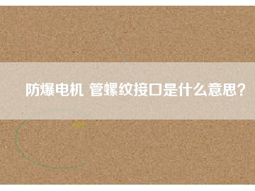 防爆電機 管螺紋接口是什么意思？