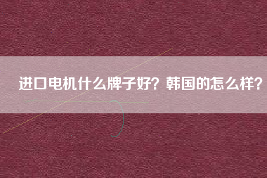 進(jìn)口電機什么牌子好？韓國的怎么樣？
