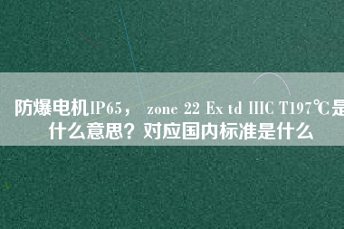 防爆電機(jī)IP65， zone 22 Ex td IIIC T197℃是什么意思？對應(yīng)國內(nèi)標(biāo)準(zhǔn)是什么