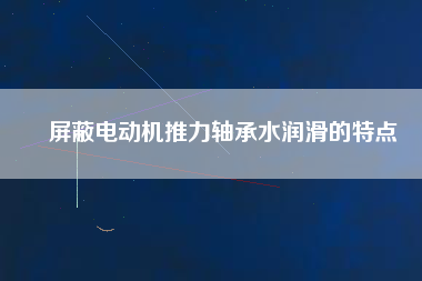 屏蔽電動機(jī)推力軸承水潤滑的特點(diǎn)
