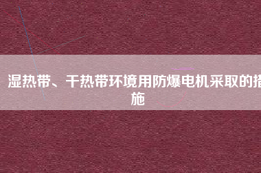 濕熱帶、干熱帶環(huán)境用防爆電機(jī)采取的措施