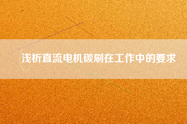 淺析直流電機(jī)碳刷在工作中的要求