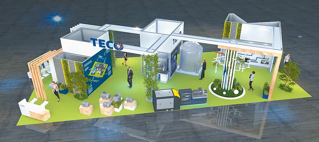 東元集團(tuán)以「綠色智慧工廠」為主軸，參加2023年臺北自動化大展。圖／東元提供